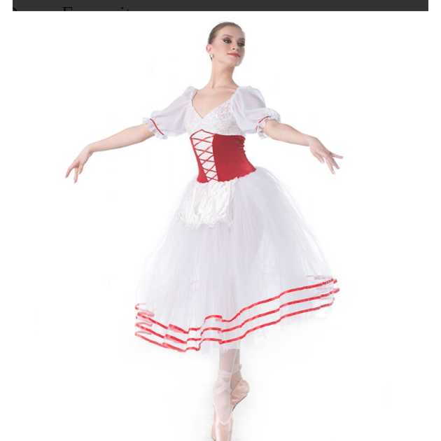 Red White Ballet Peasant Romantic Tutu