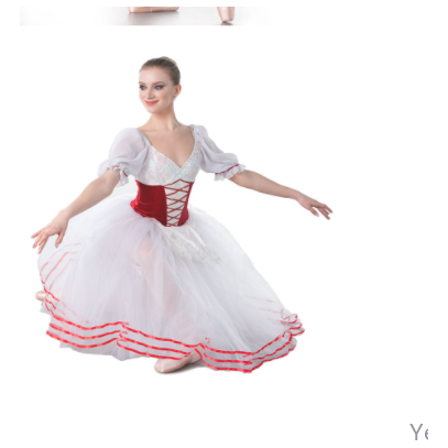 Red White Ballet Peasant Romantic Tutu