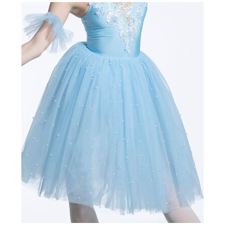 Sparkling Sky Blue Long Romantic Style Ballet Tutu