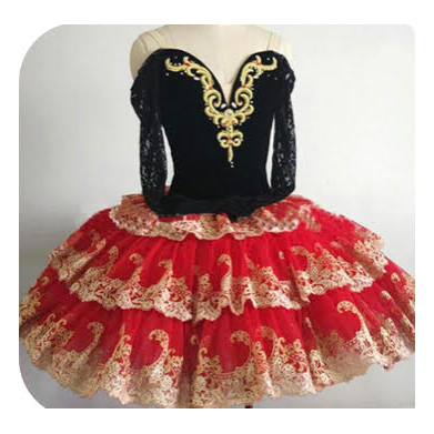 Kitri Long Sleeve Spanish Layered Bell Shaped Tutu - Option also in Platter