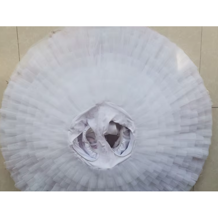 White Flowers Design Garden Pancake Tutu