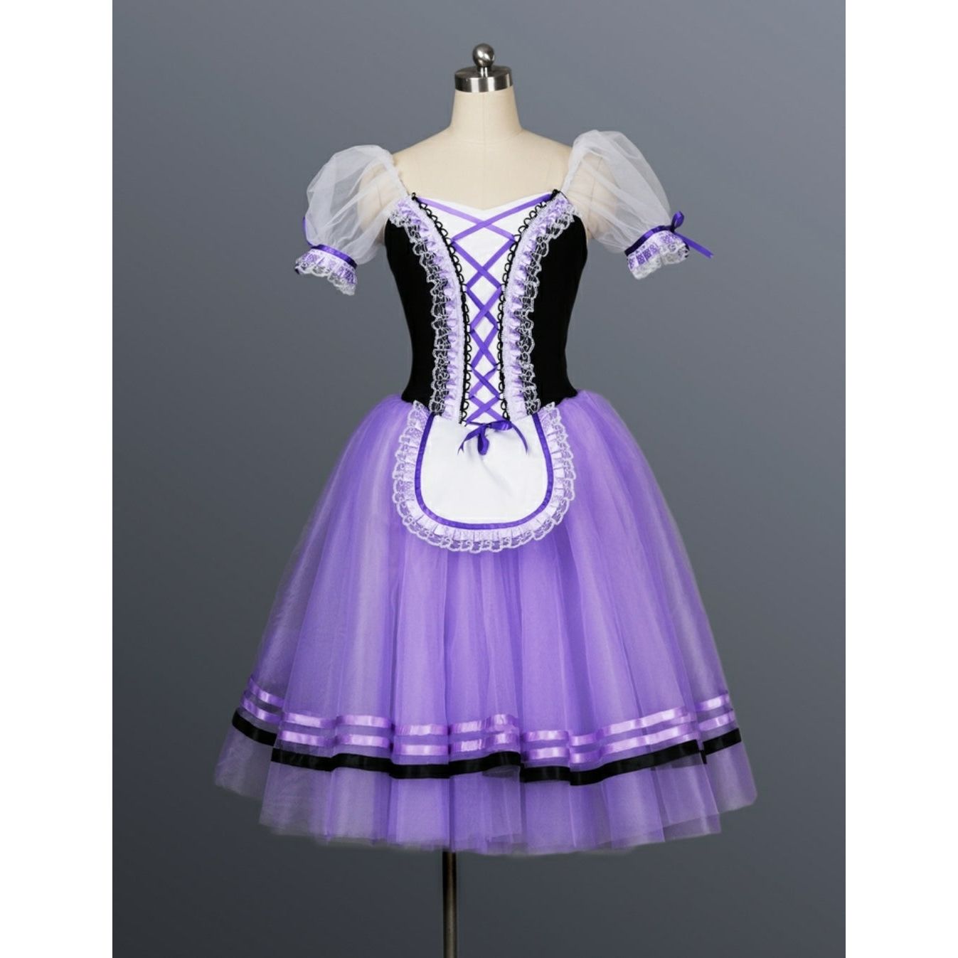 Romantic Colorful Giselle Peasant Tutu Dress. Choose Color
