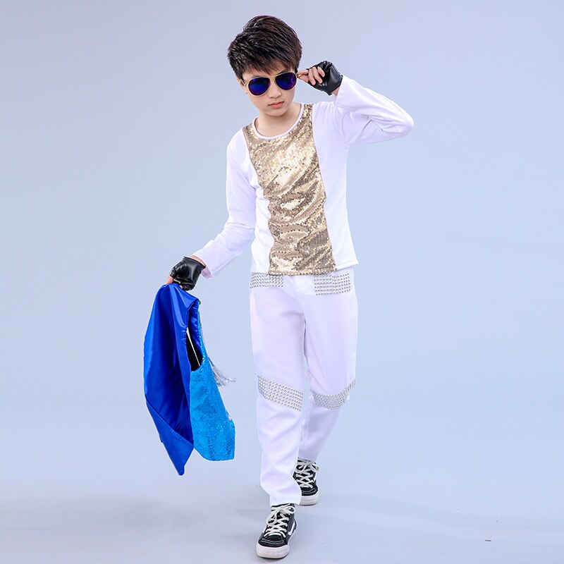 Dance Paillette Boy Jazz Tassel Hip-Hop Costumes