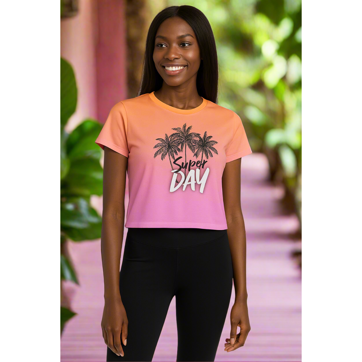 Bahama Nights Joyful Crop Tee