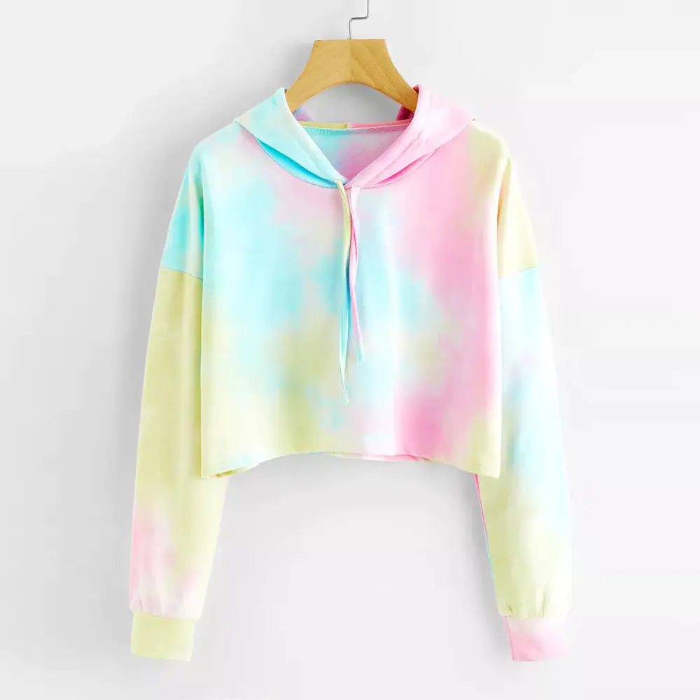 Sunny Island Tie-Dye Hooded Sweatshirt for Women