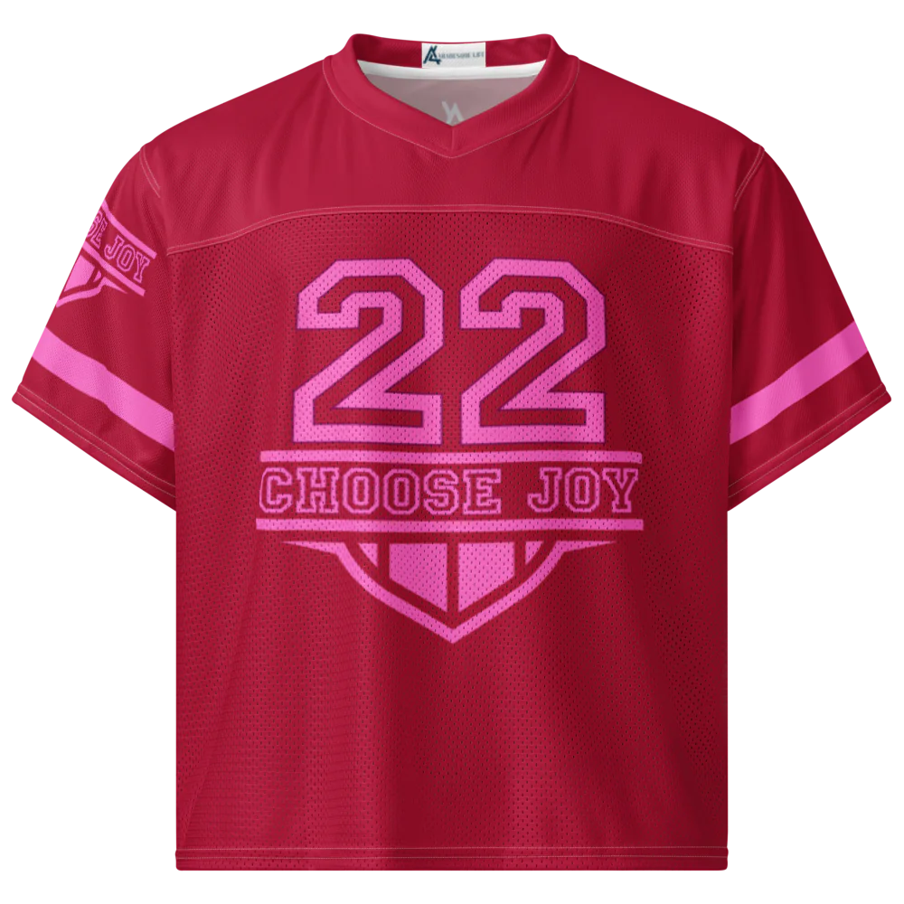 Choose Joy Print Boxy Football Jersey