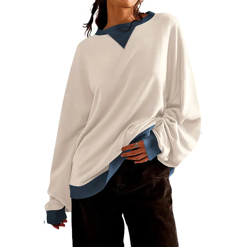 Intercoastal Fun Loose Contrast Color Sweater