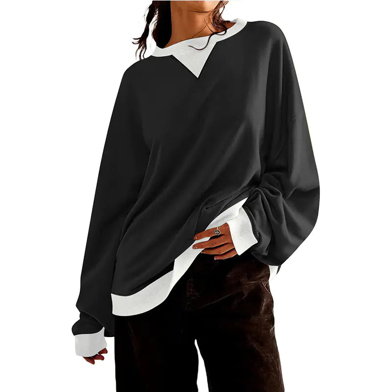 Intercoastal Fun Loose Contrast Color Sweater