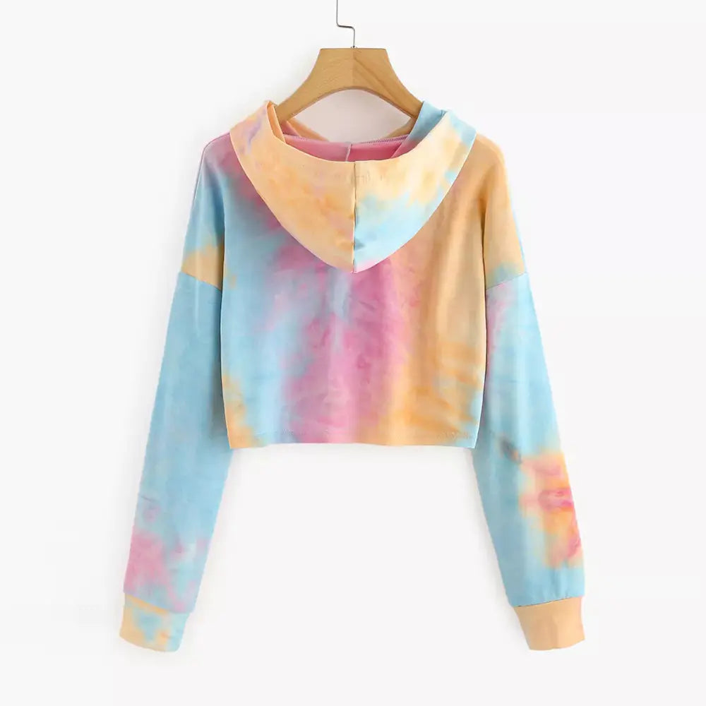 Sunny Island Tie-Dye Hooded Sweatshirt for Women