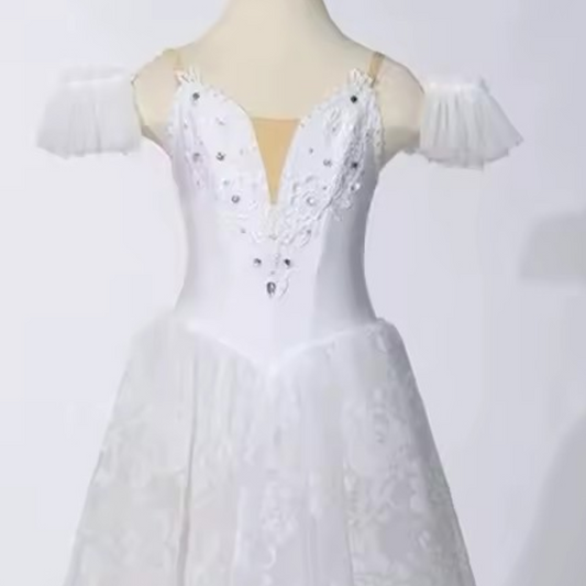 Simple Back or Zipper Snow Flakes Romantic Tutu - Choose Style