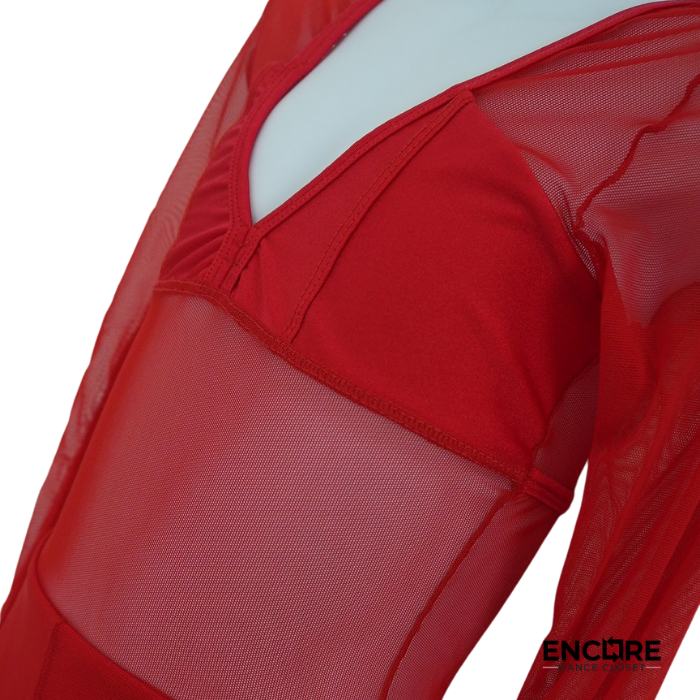 Scarlet Flow Mesh Unitard