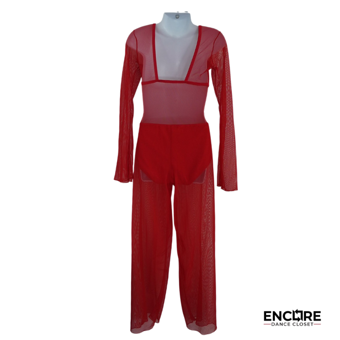 Scarlet Flow Mesh Unitard