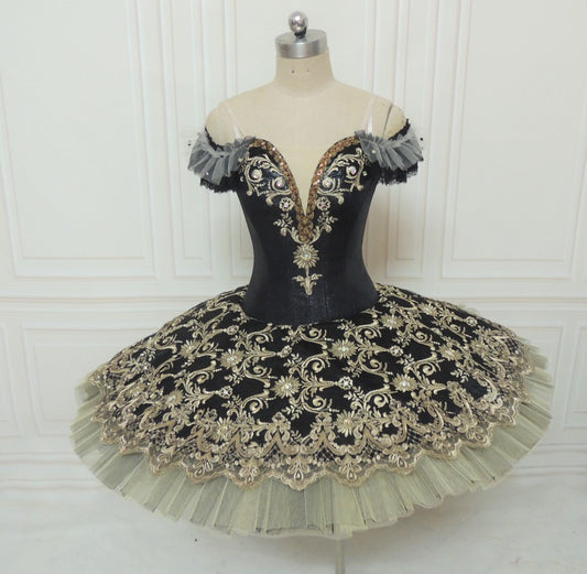 The Queen of Spanish Ballet Black Pancake Tutu - Bell Shape