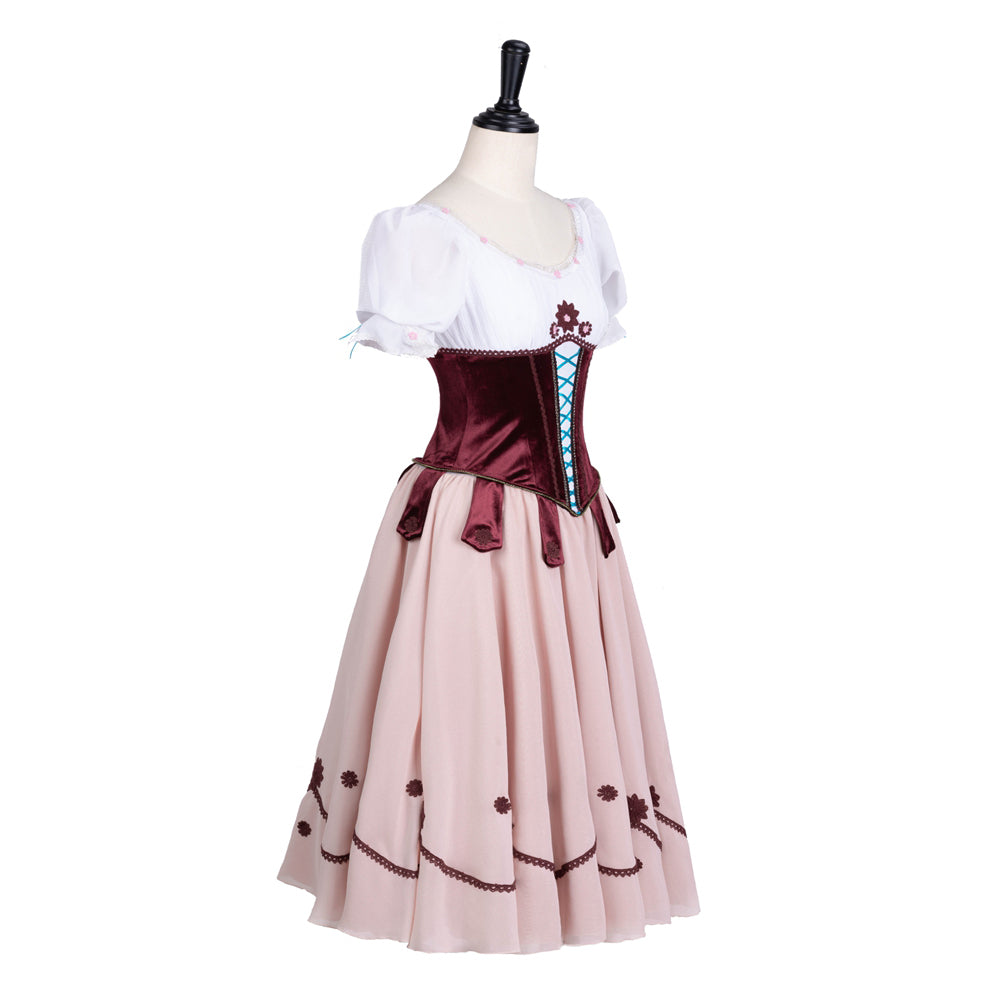 Romantic Wine Rose Professional Peasant Dress (Also Pink or Purple)