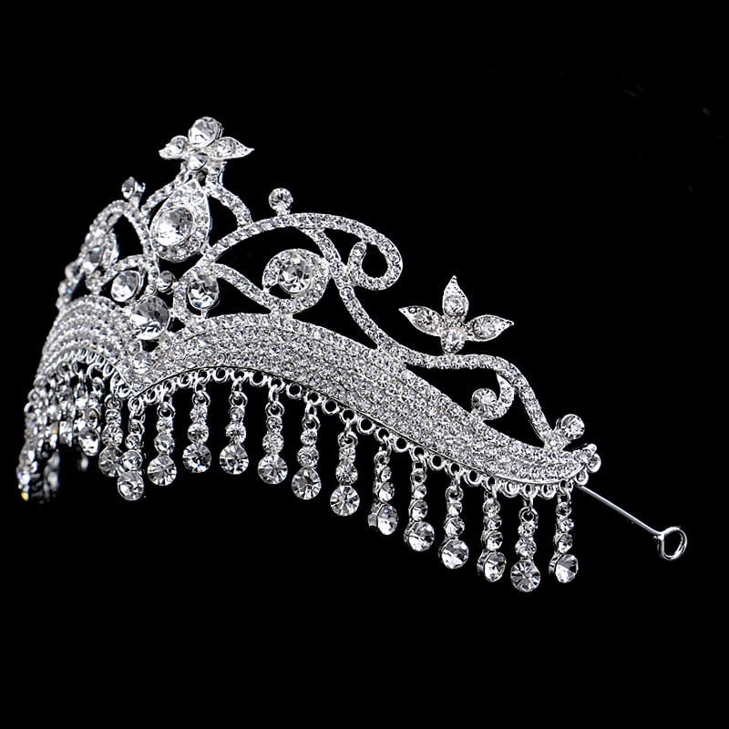 Rhinestone Drop Tassel Crystal Ballet Tiara