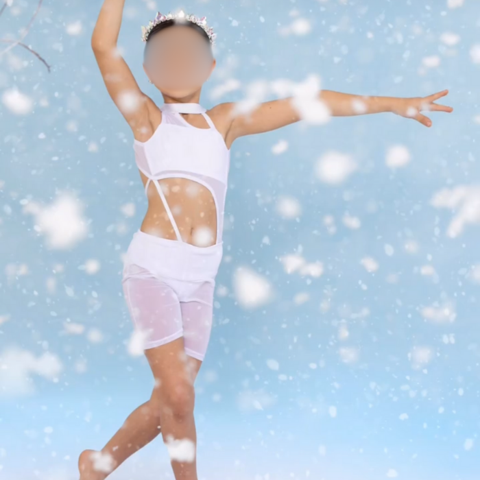 White Cutout Contemporary Biketard