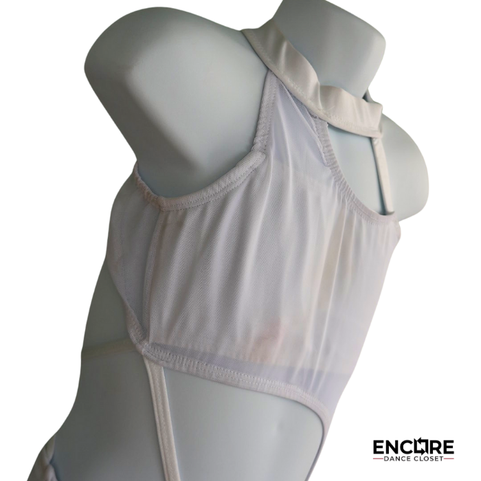 White Cutout Contemporary Biketard