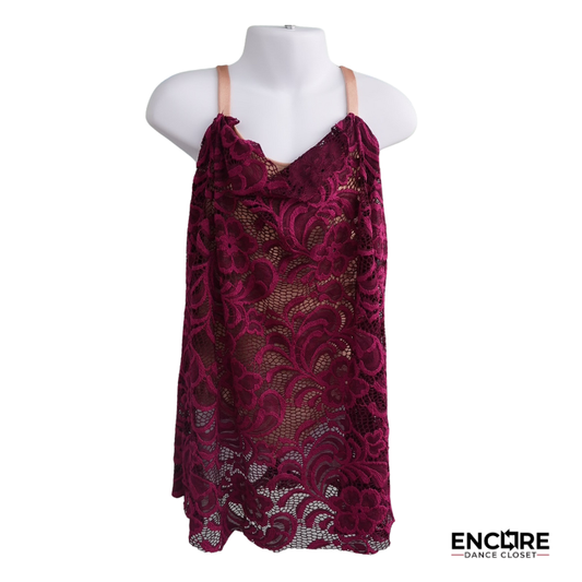 Burgundy Lace Lyrical Overlay