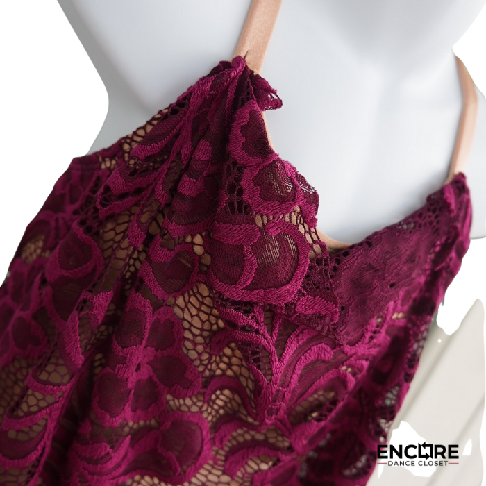 Burgundy Lace Lyrical Overlay