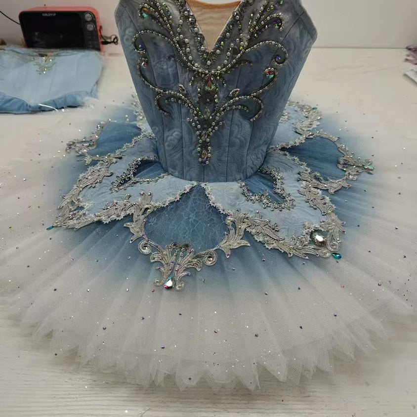 Blue Snow Silver Pancake Tutu - Stock