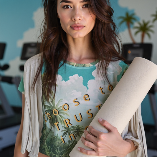 Trust In God Tropical Crop Tee