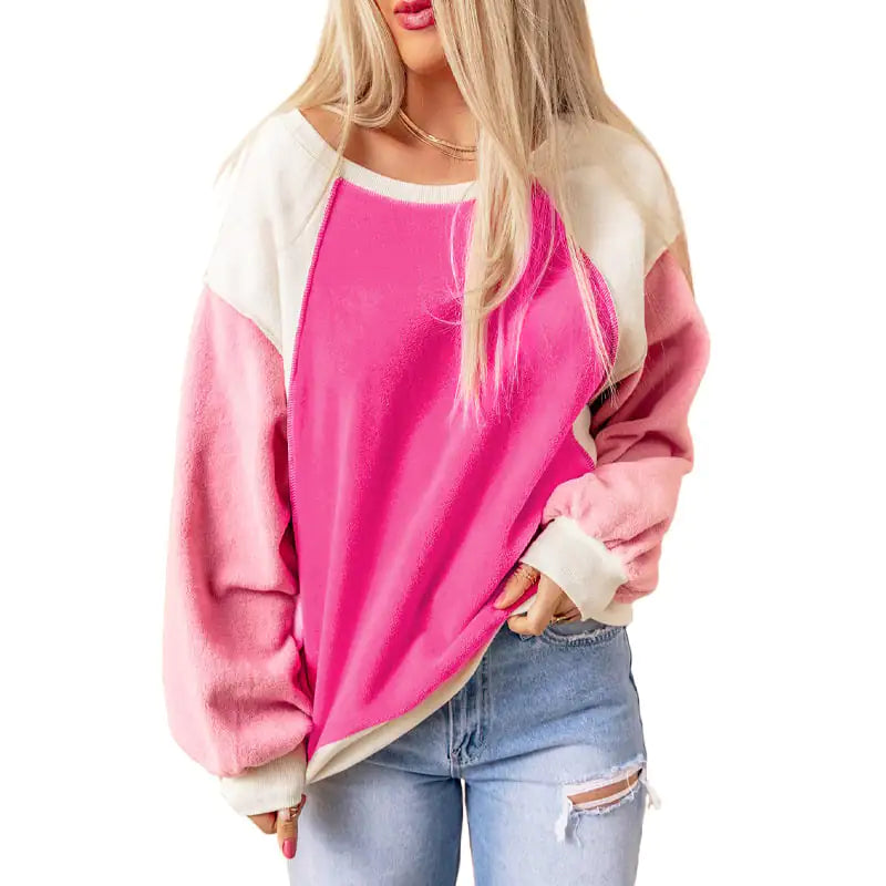 Joyful Chic Loose Fit Round Neck Sweater