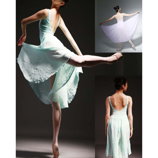 Adult Contemporary Ballet Dance Attached Leotard Chiffon Elegant Costume