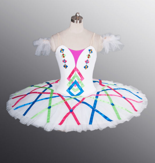 Bright Colors Harlequin Doll Pancake Dress