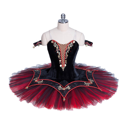 Gypsy Spanish  Gold and Red Pancake Tutu
