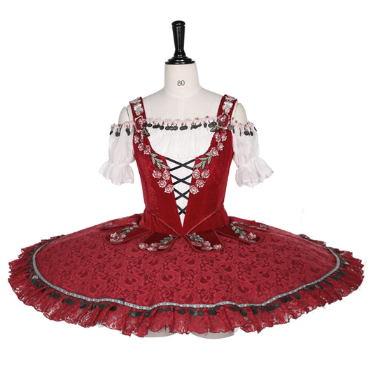 Gypsy Spanish Peasant Red Pancake Tutu