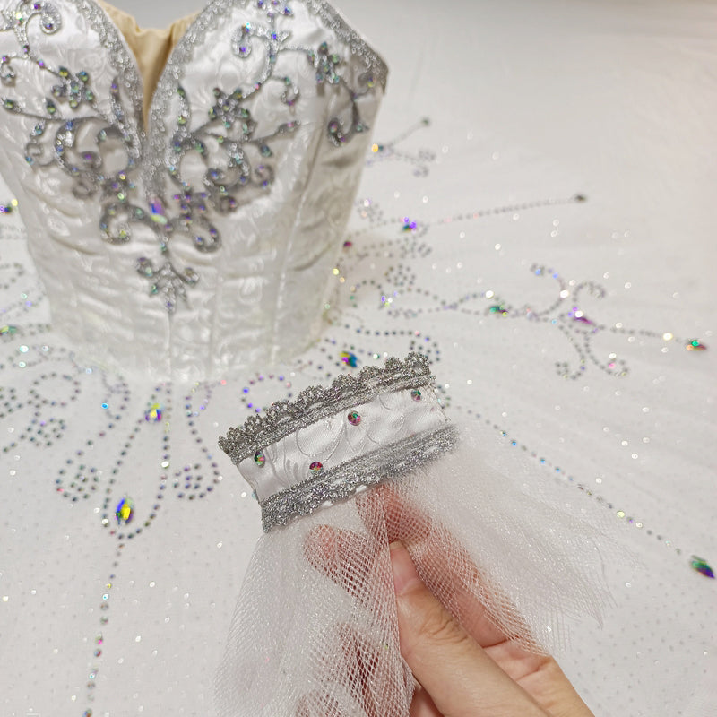 Premium Ice Blue Ballet Pancake Tutu (White or Ice Blue)