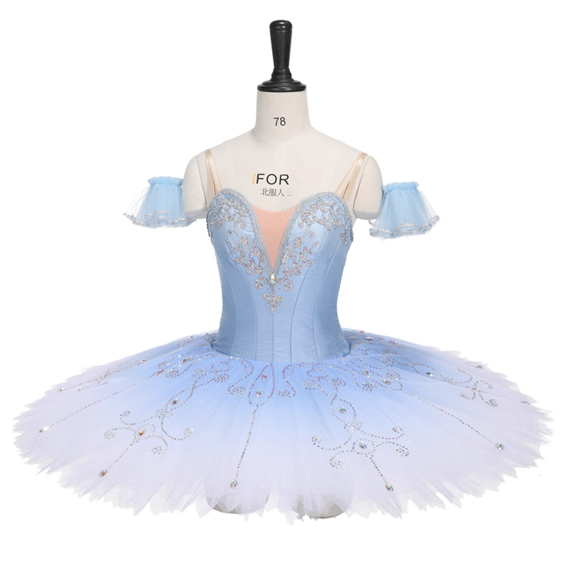 Premium Ice Blue Ballet Pancake Tutu (White or Ice Blue)
