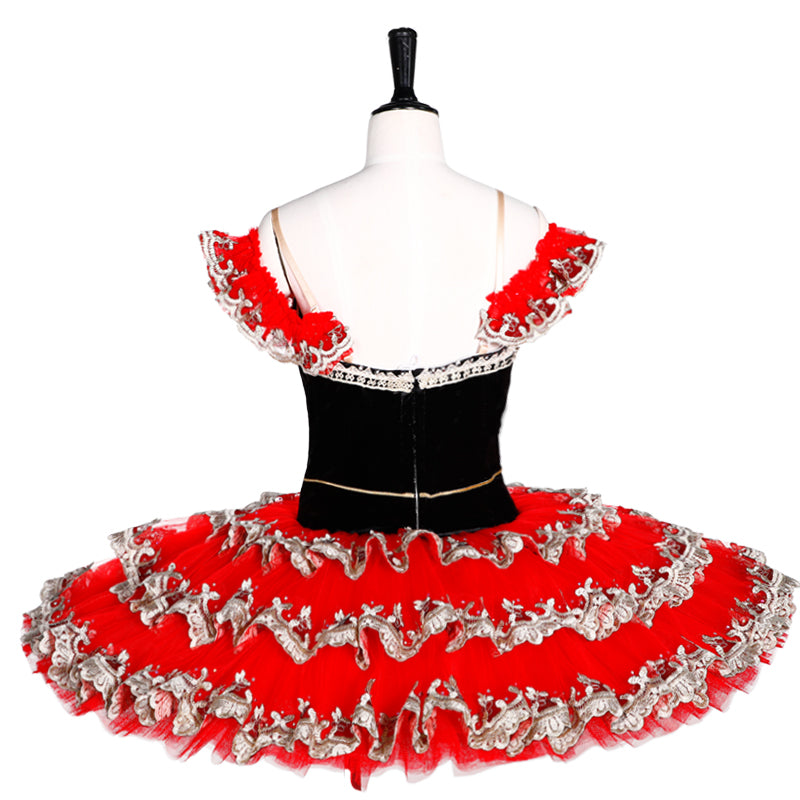 Legacy Spanish Black or Red Style Premium Pancake Tutu