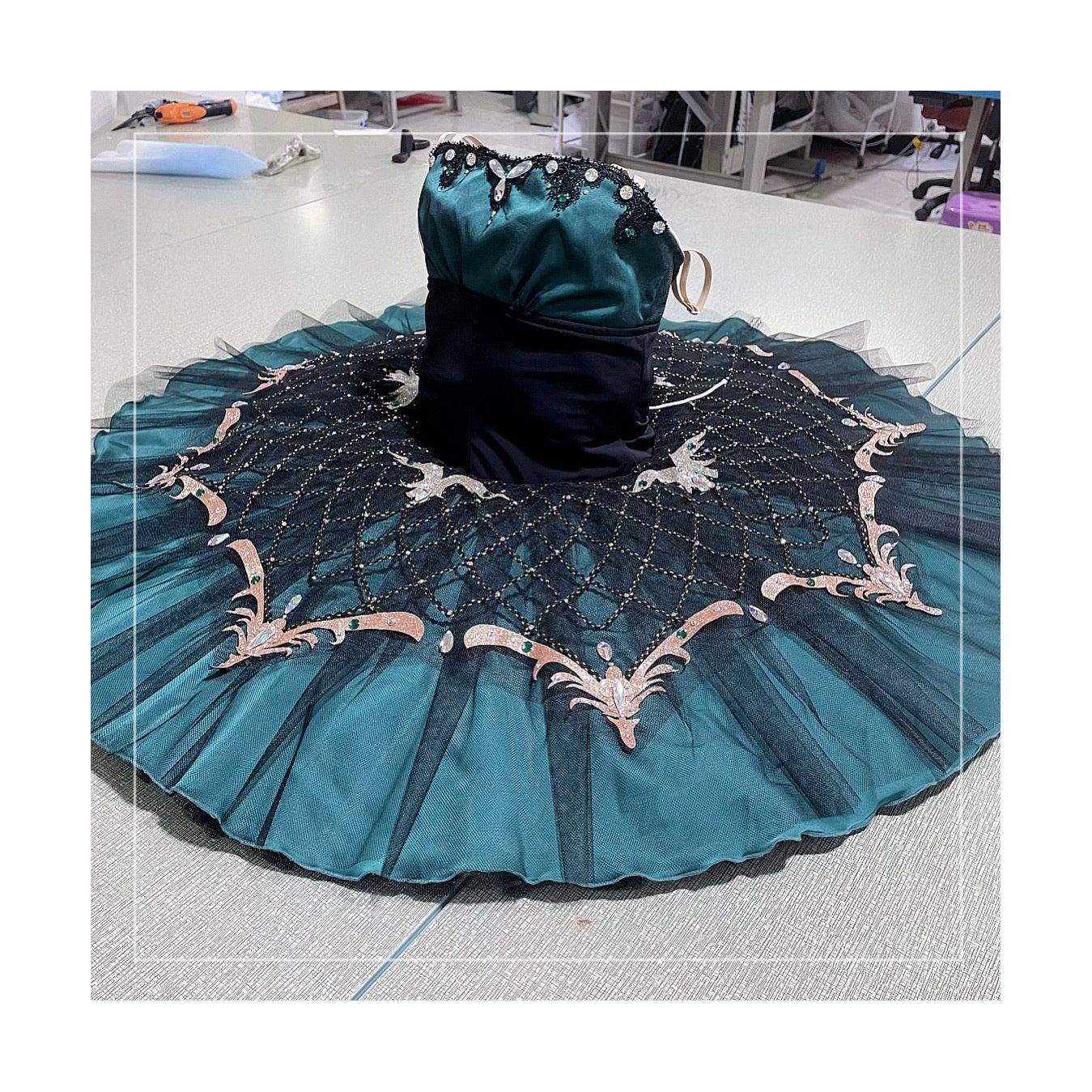 Golden Ara Green Royal Elegant Pancake Tutu