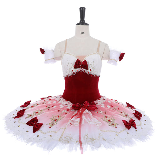 Professional Peasant Doll Red and White Pancake Tutu
