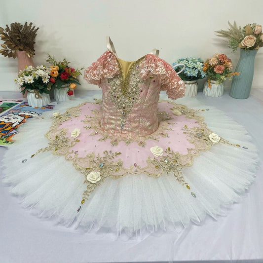 Romantic Princess/Sugar Plum Fairy Premium Pink and Gold Tutu