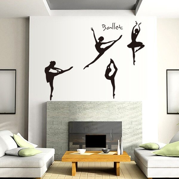 Black PVC Ballerina Wall Sticker