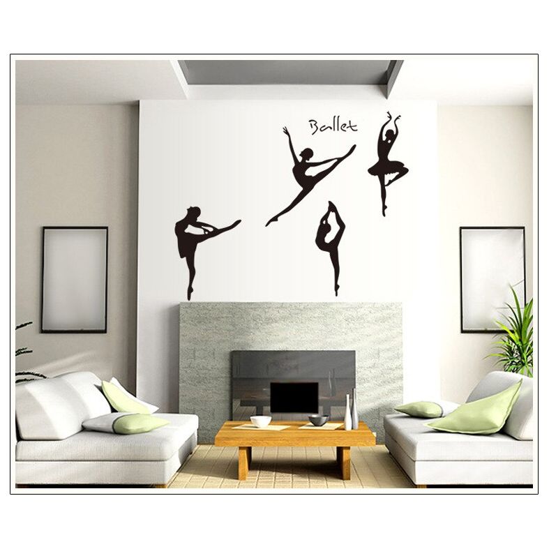 Black PVC Ballerina Wall Sticker