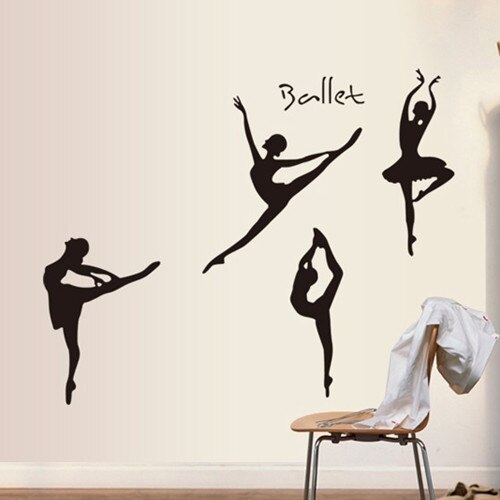 Black PVC Ballerina Wall Sticker