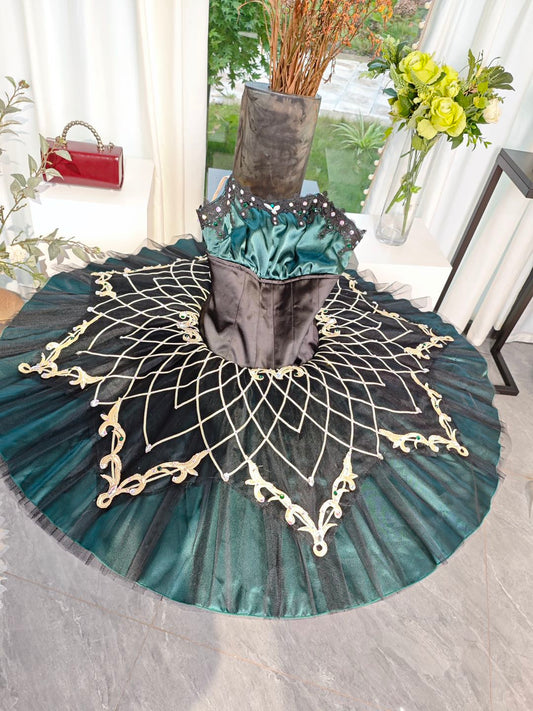 Golden Ara Green Royal Elegant Pancake Tutu