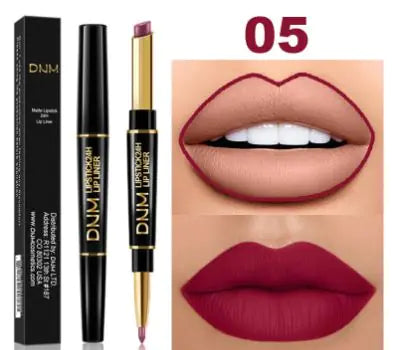 Double-Ended Waterproof Stage Non-Stick Lipstick & Lip Liner 2-in-1