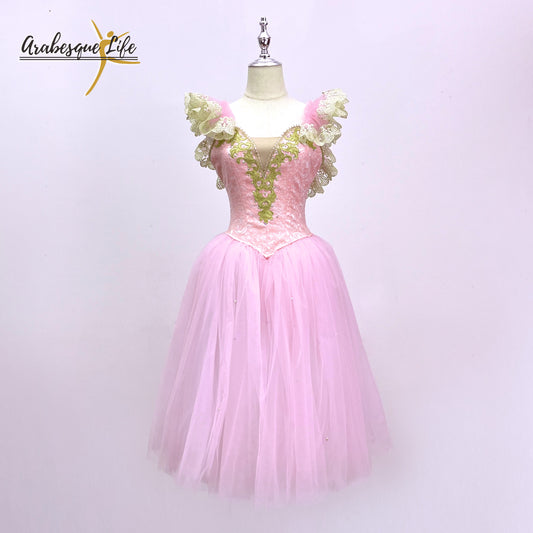 Romantic Pink and Gold Ballet Dress
