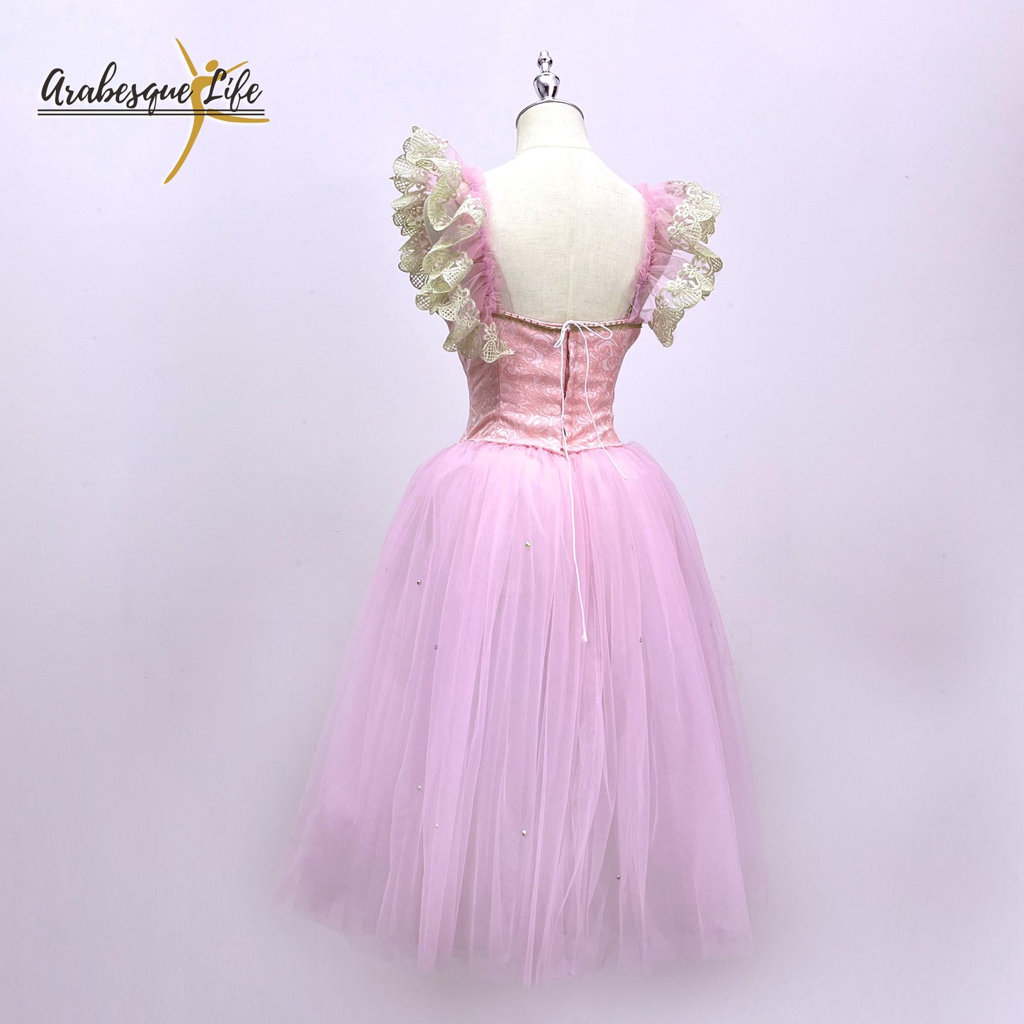 Romantic Pink and Gold Ballet Dress