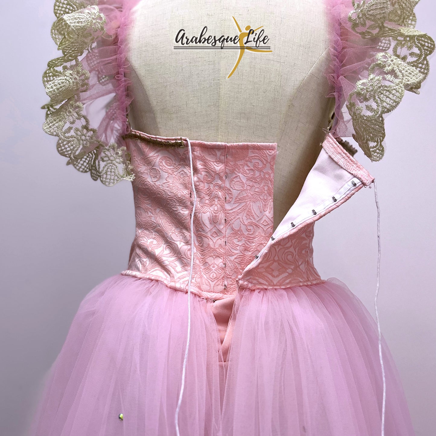 Romantic Pink and Gold Ballet Dress