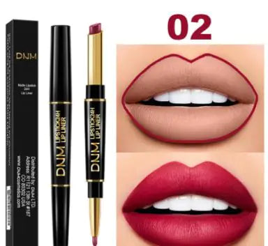 Double-Ended Waterproof Stage Non-Stick Lipstick & Lip Liner 2-in-1