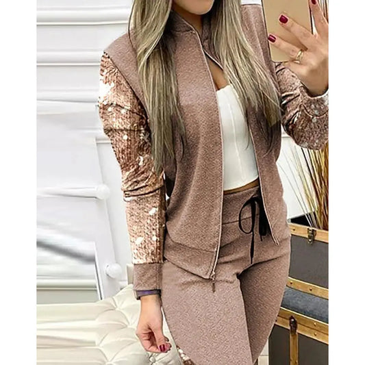 Two Piece Leisure Sequin Set