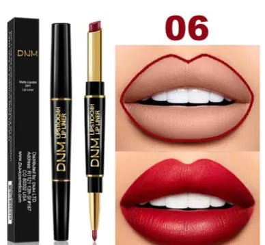 Double-Ended Waterproof Stage Non-Stick Lipstick & Lip Liner 2-in-1