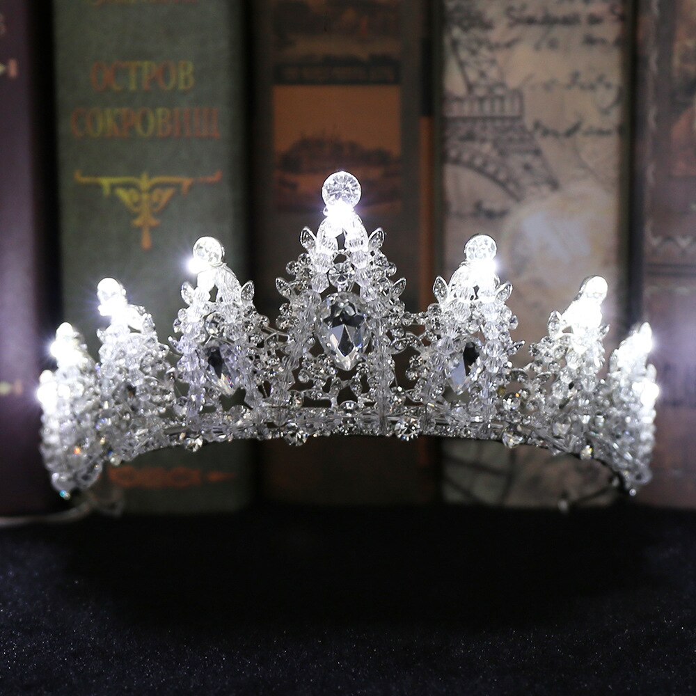 LED Light Rhinestone Performance Crown.