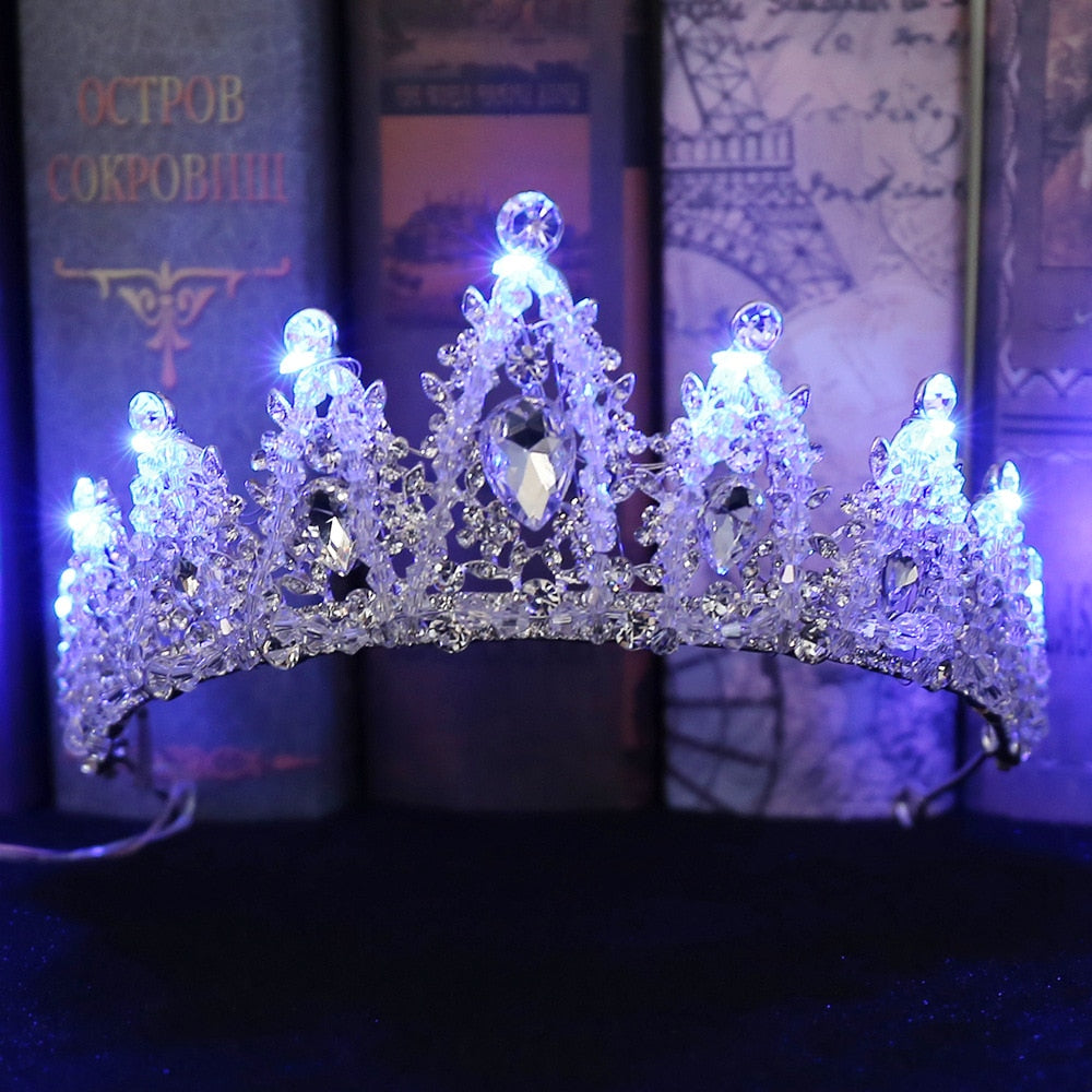 LED Light Rhinestone Performance Crown.