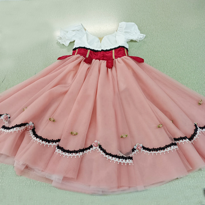 Romantic Wine Rose Professional Peasant Dress (Also Pink or Purple)